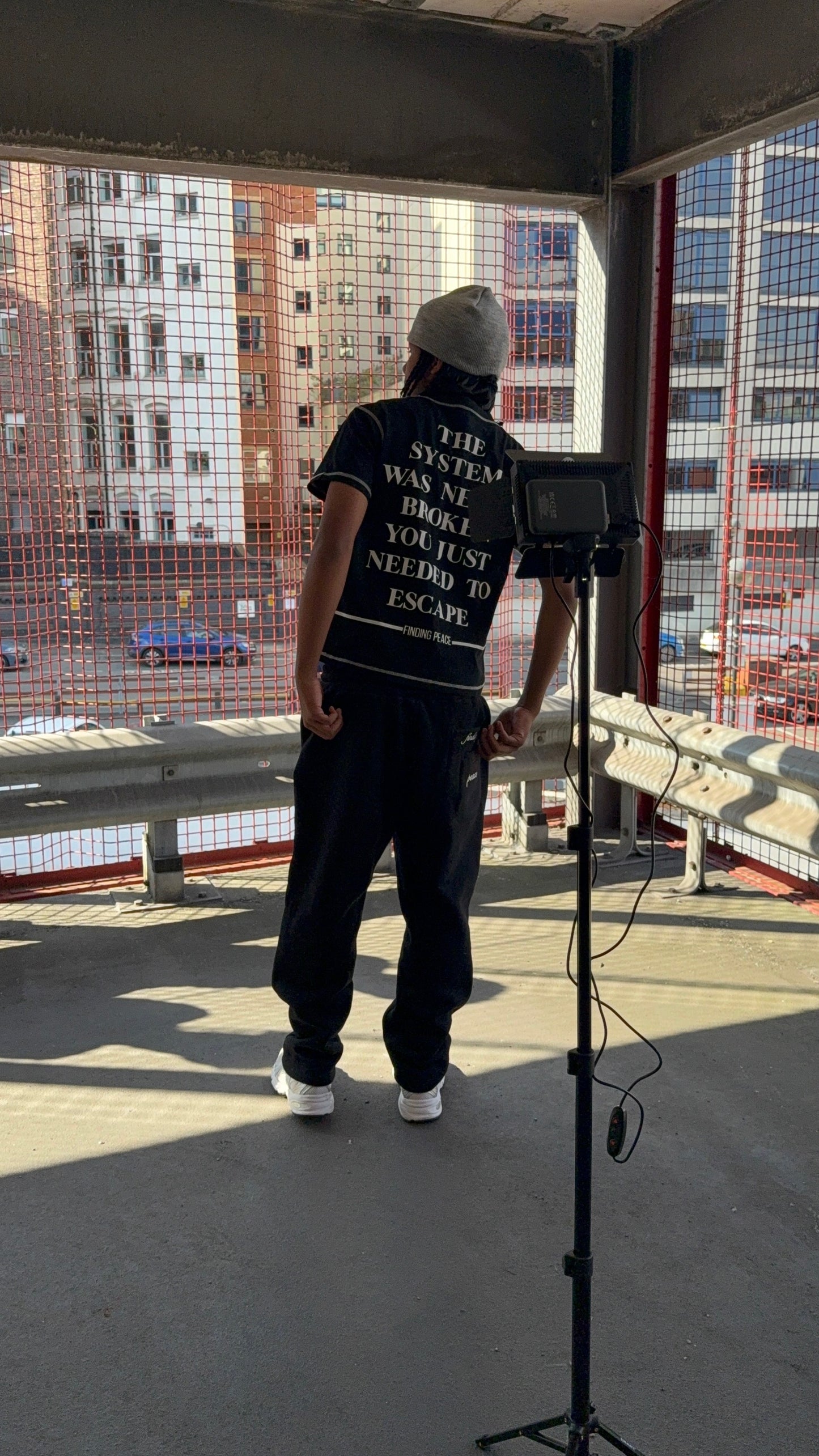 'Double Pocket' Black joggers