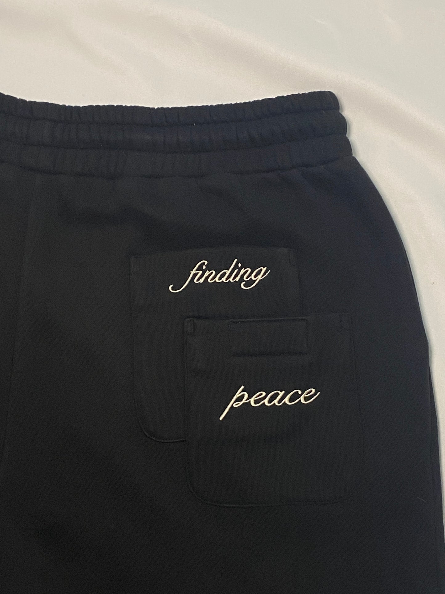 'Double Pocket' Black joggers